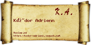 Kódor Adrienn névjegykártya